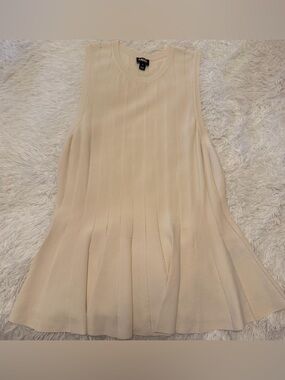 INC Sleeveless Knit Flared Top in Cream